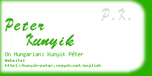peter kunyik business card