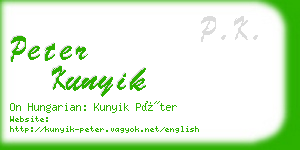 peter kunyik business card